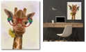 Courtside Market Giraffe and Flower Glasses 3 Gallery-Wrapped Canvas Wall Art - 16" x 20"